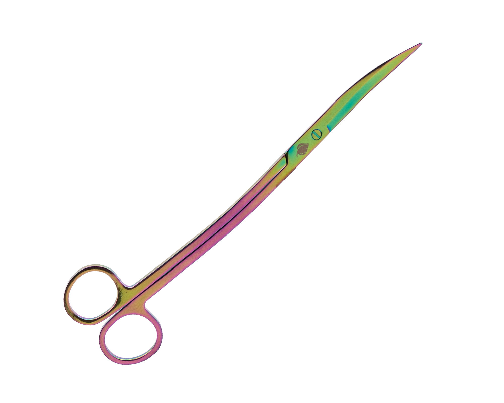 Gebogene Regenbogen-Friseurschere mit Titanbeschichtung